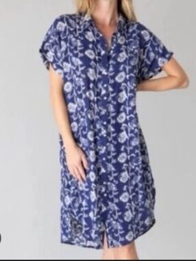 Natural Life Georgia Shirt Dress Button Front Tunic Boho Cotton Lightweight NWT